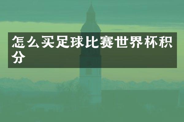 怎么买足球比赛世界杯积分