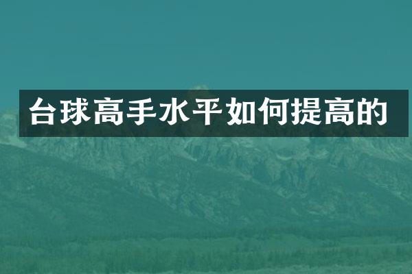 台球高手水平如何提高的