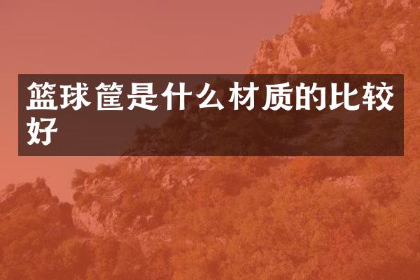 篮球筐是什么材质的比较好