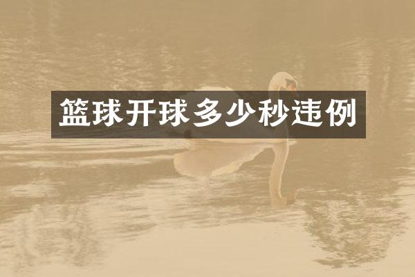 篮球开球多少秒违例