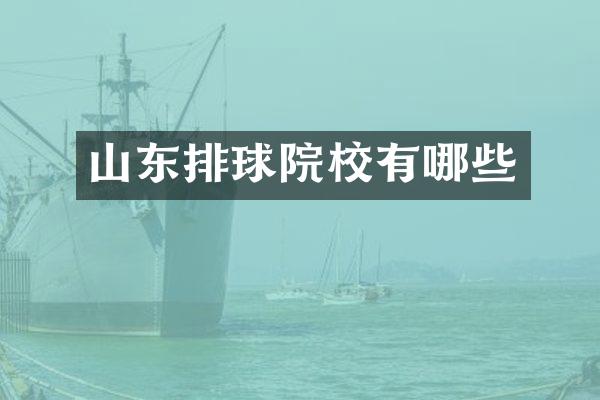 山东排球院校有哪些
