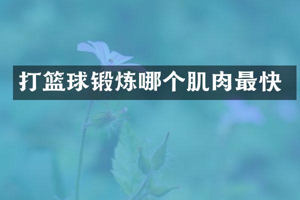 打篮球锻炼哪个肌肉最快