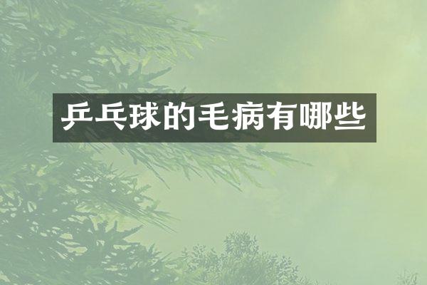 乒乓球的毛病有哪些