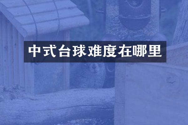 中式台球难度在哪里