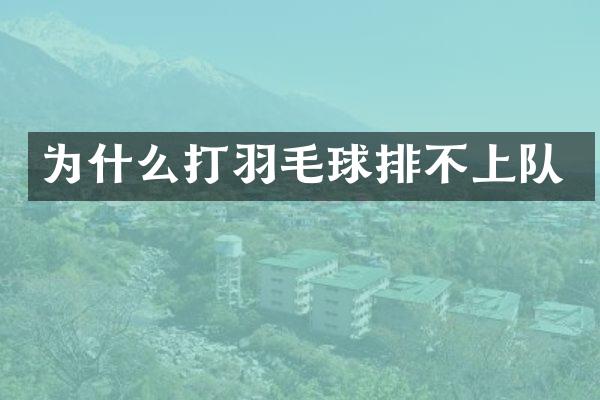 为什么打羽毛球排不上队