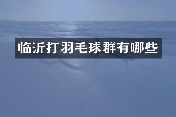 临沂打羽毛球群有哪些