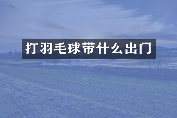 打羽毛球带什么出门