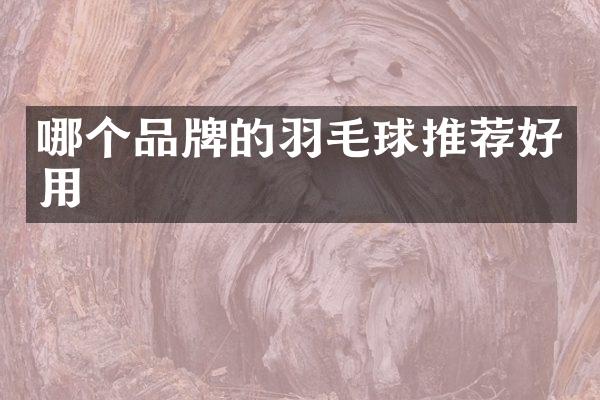 哪个品牌的羽毛球推荐好用
