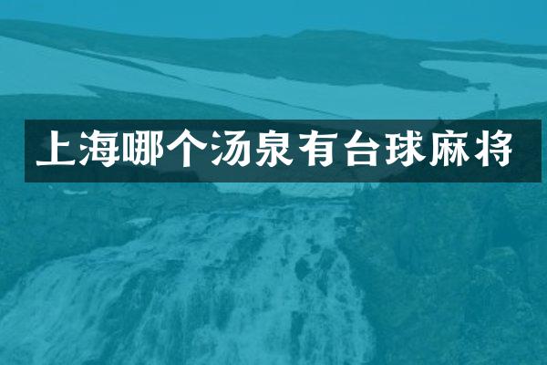 上海哪个汤泉有台球麻将