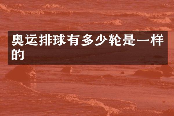 奥运排球有多少轮是一样的