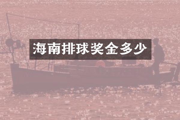 海南排球奖金多少