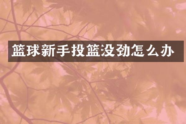 篮球新手投篮没劲怎么办