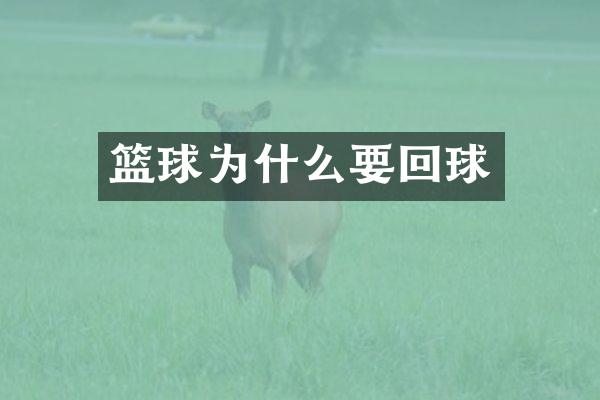 篮球为什么要回球