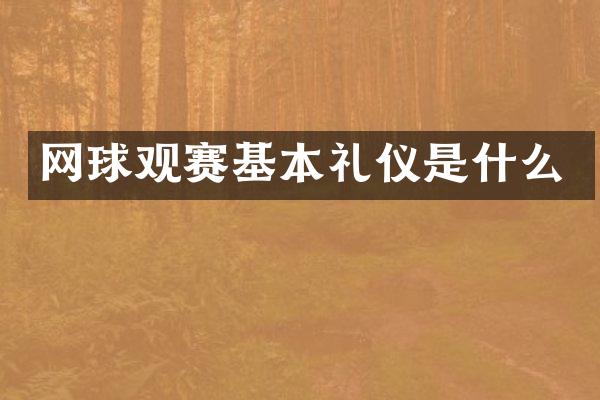 网球观赛基本礼仪是什么