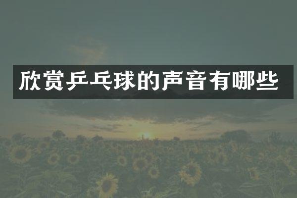 欣赏乒乓球的声音有哪些