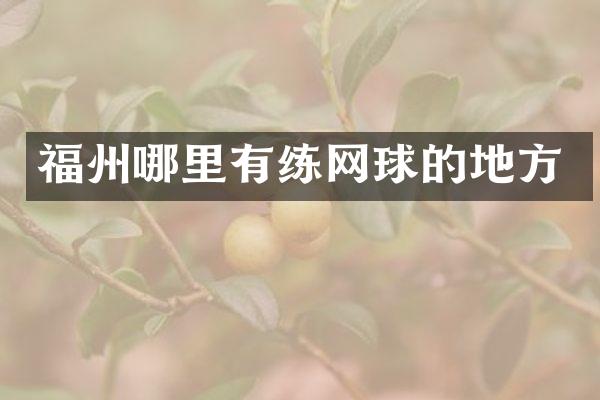 福州哪里有练网球的地方