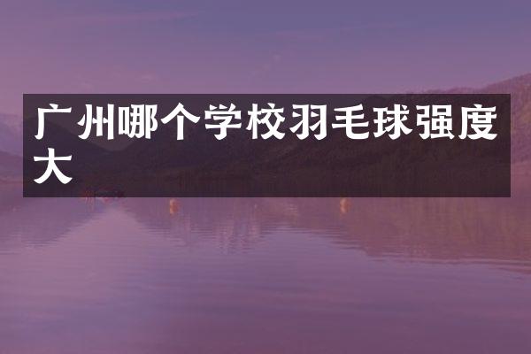 广州哪个学校羽毛球强度大