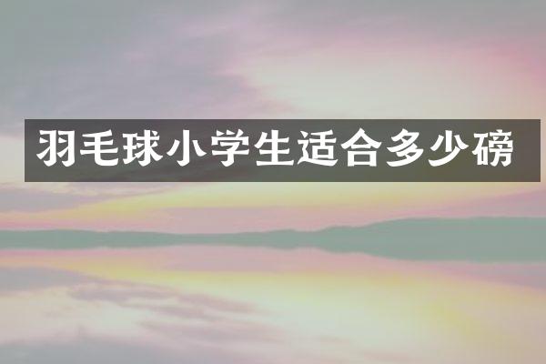 羽毛球小学生适合多少磅