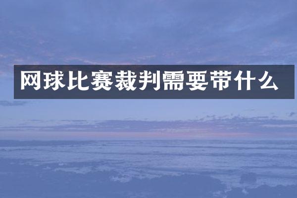 网球比赛裁判需要带什么