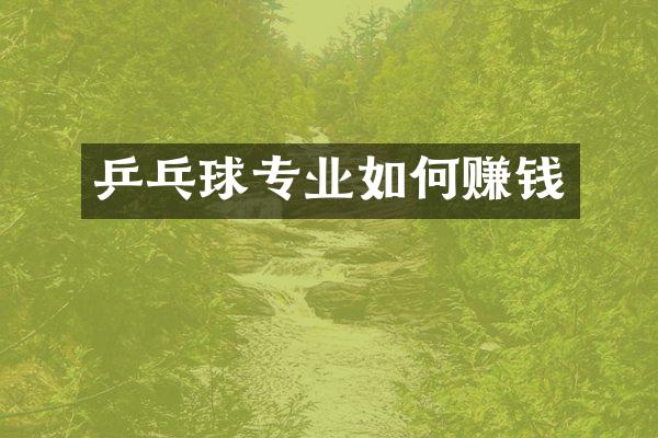 乒乓球专业如何赚钱