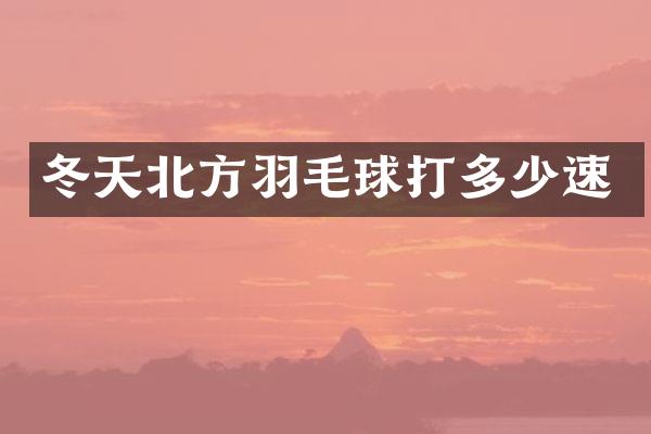 冬天北方羽毛球打多少速