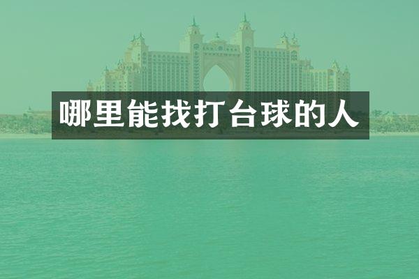 哪里能找打台球的人