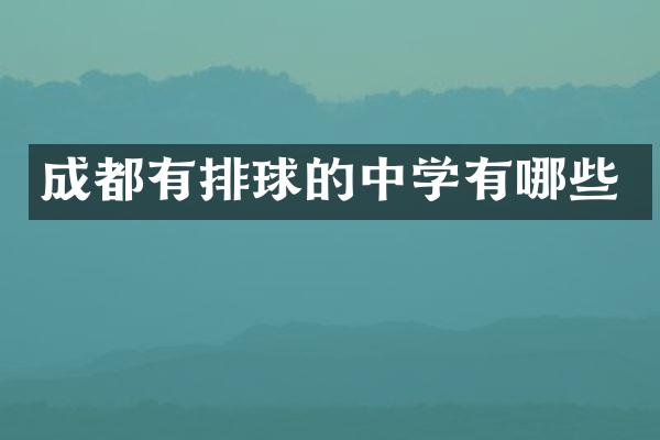 成都有排球的中学有哪些