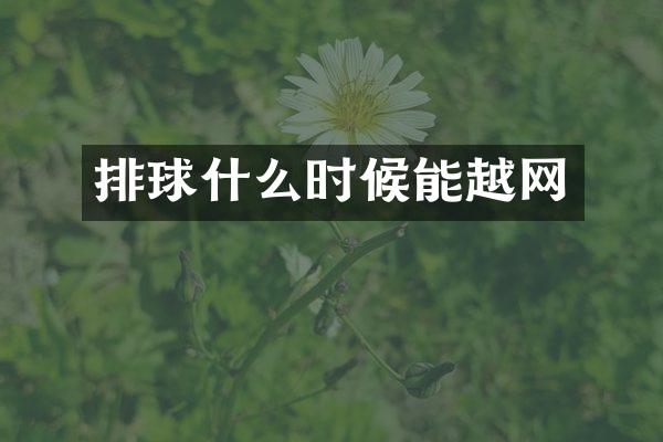 排球什么时候能越网