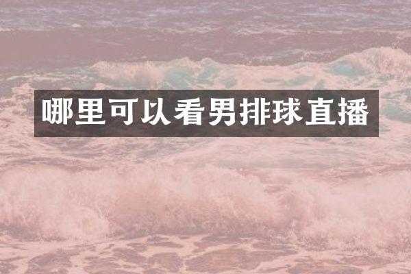 哪里可以看男排球直播