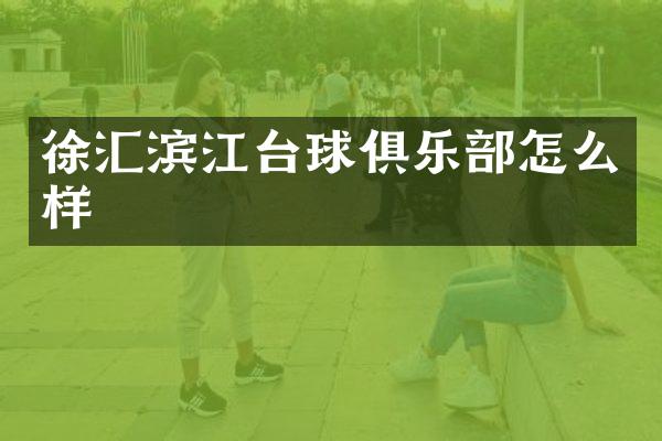 徐汇滨江台球俱乐部怎么样