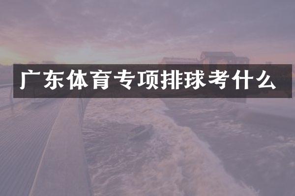 广东体育专项排球考什么