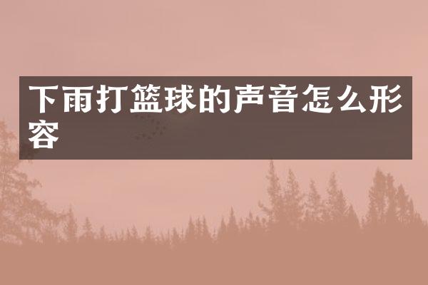 下雨打篮球的声音怎么形容