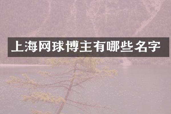 上海网球博主有哪些名字