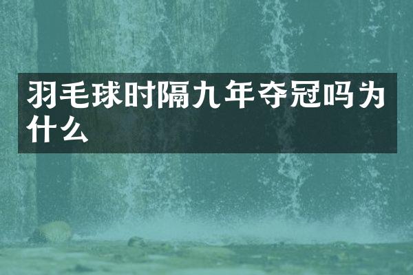 羽毛球时隔九年夺冠吗为什么