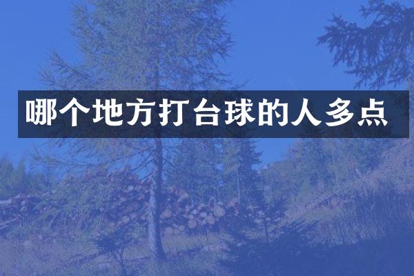 哪个地方打台球的人多点
