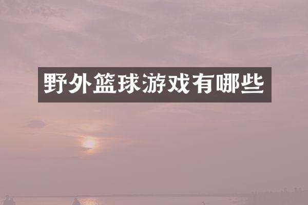 野外篮球游戏有哪些