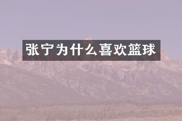 张宁为什么喜欢篮球
