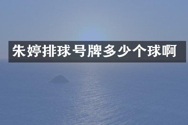 朱婷排球号牌多少个球啊