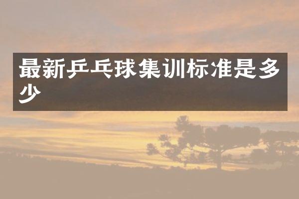 最新乒乓球集训标准是多少