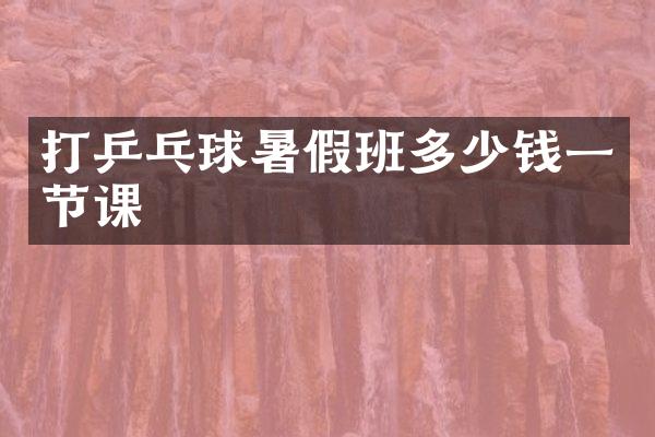 打乒乓球暑假班多少钱一节课