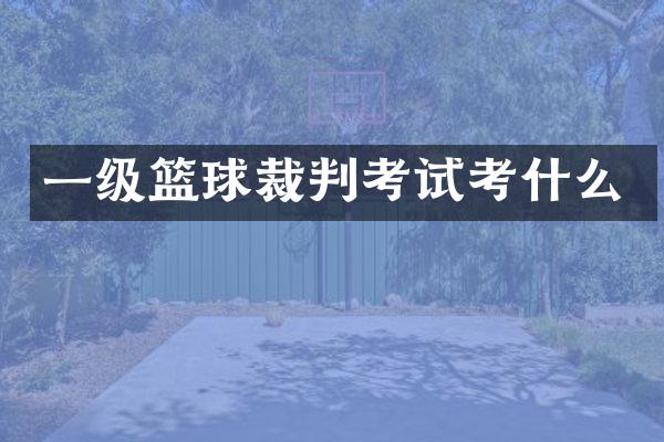 一级篮球裁判考试考什么