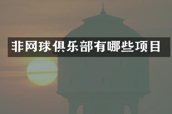 非网球俱乐部有哪些项目