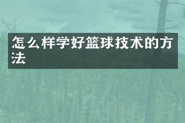 怎么样学好篮球技术的方法
