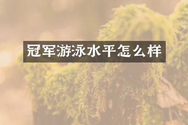 冠军游泳水平怎么样