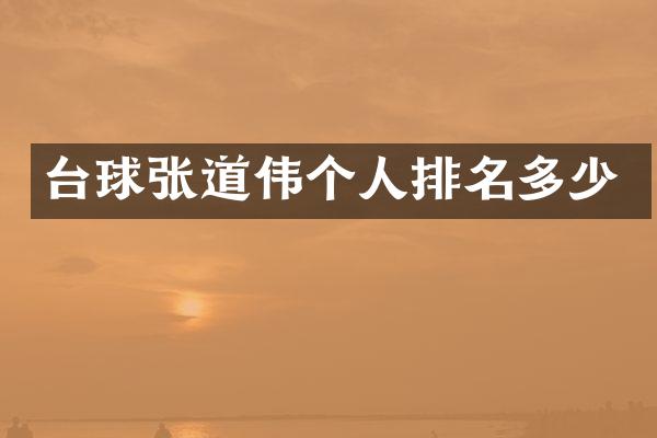 台球张道伟个人排名多少