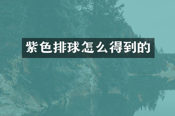紫色排球怎么得到的