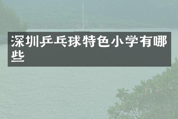 深圳乒乓球特色小学有哪些