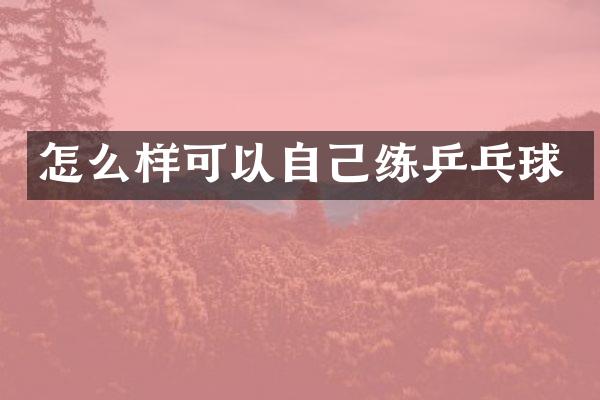 怎么样可以自己练乒乓球