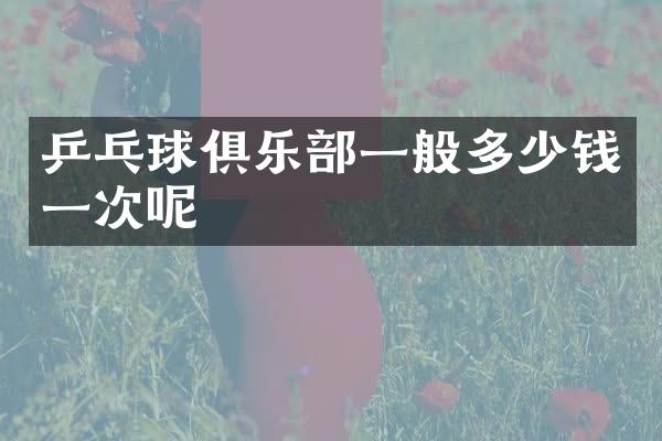 乒乓球俱乐部一般多少钱一次呢