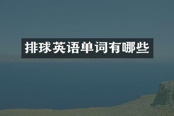 排球英语单词有哪些